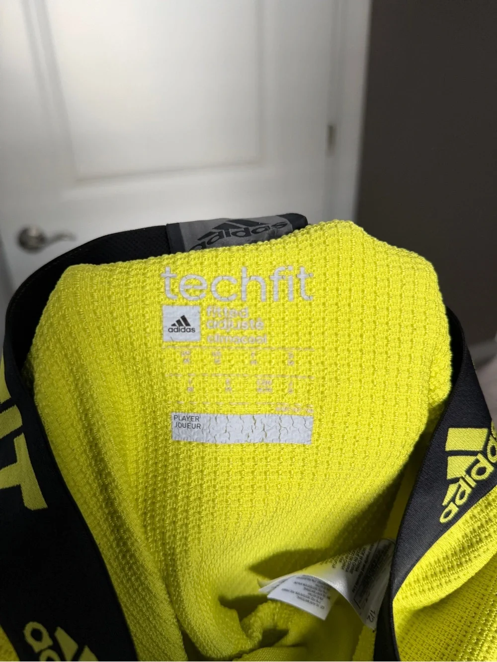 adidas mens thermal Techfit Neon Yellow Compression Tights